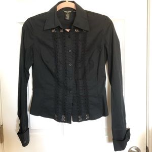 Guess black lace blouse